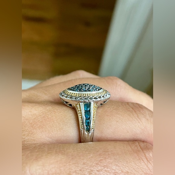 Victoria Wieck blue diamond and London blue topaz ring - Picture 2 of 6